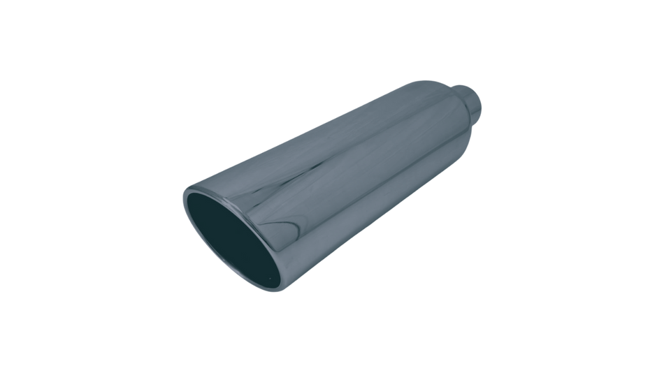 5 Inch Stainless Steel Exhaust Tip | 5" Outlet/2.5" Inlet | Stainless Steel Rolled Edge | Exhaust Addicts Standard