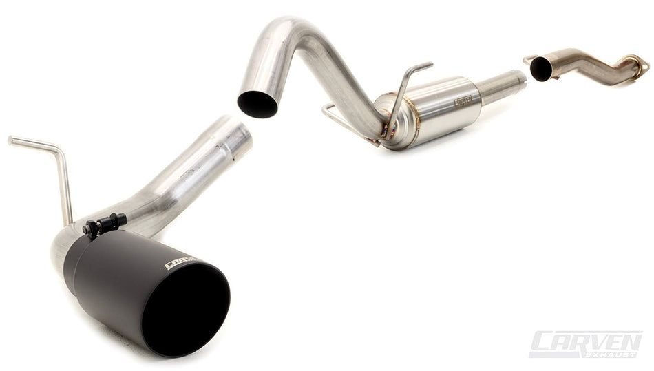 2016-2023 Toyota Tacoma 3.5L Carven Exhaust Cat-Back Exhaust Kit | 4.0” Single Black Tip | Regular Bed 6' | CT1004