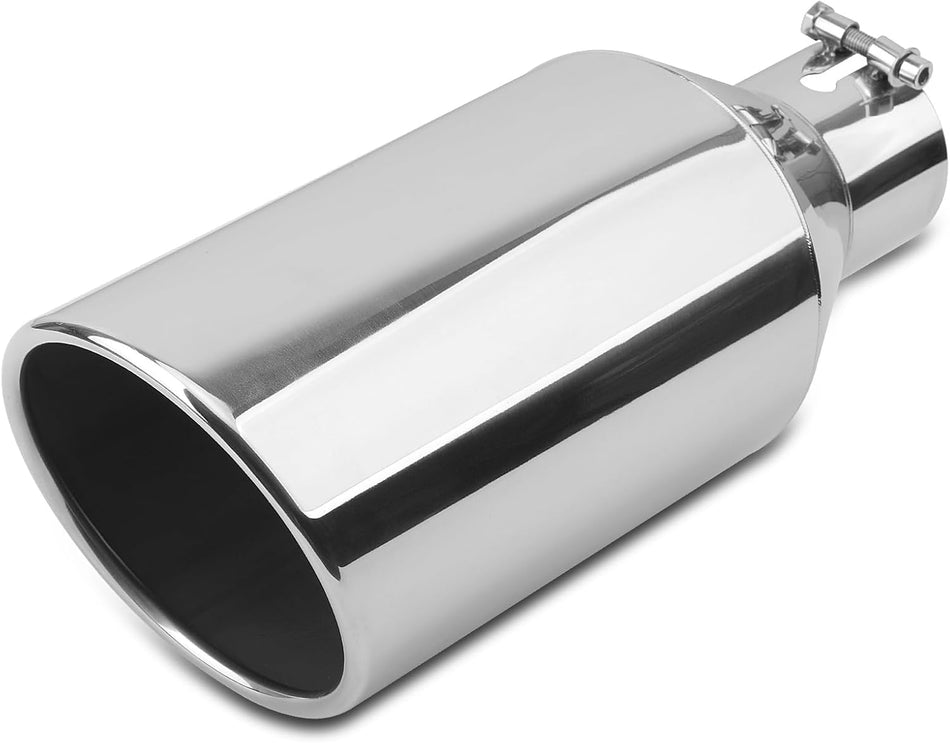 6 Inch Stainless Exhaust Tip | 6" Outlet/ 3" Inlet | Black | Exhaust Addicts Standard Exhaust Tip