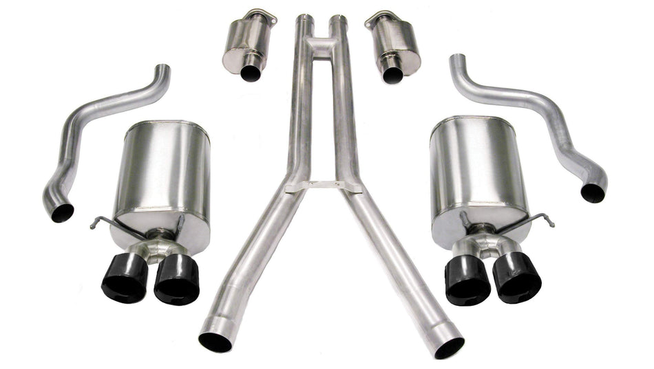 Corsa Sport / 2.5 in Cat-Back DRE | 3.5 in BLACK PVD Twin Tips | 2004-2008 Cadillac XLR 4.6L (14156)