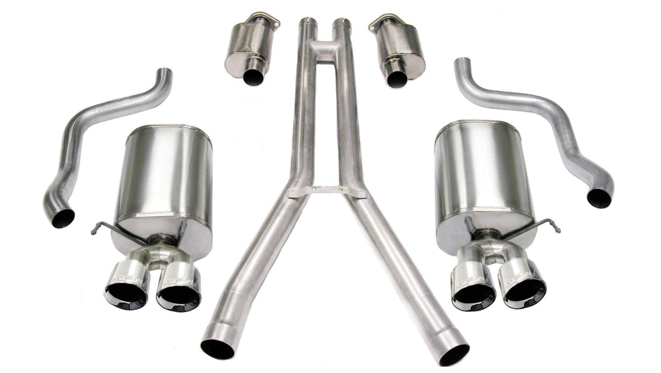 Corsa Sport / 2.5 in Cat-Back DRE | 3.5 in POLISHED Twin Tips | 2004-2008 Cadillac XLR 4.6L (14156)