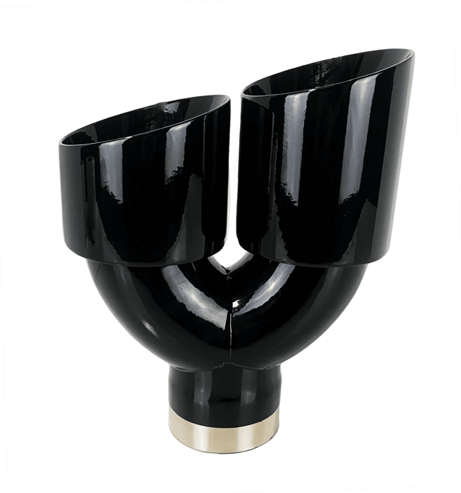 NETAMI | 30-1640BK | Dual Exhaust Tip Gloss Black Powder Coated Side Exit 3" ID x 4"OD X 10" OL