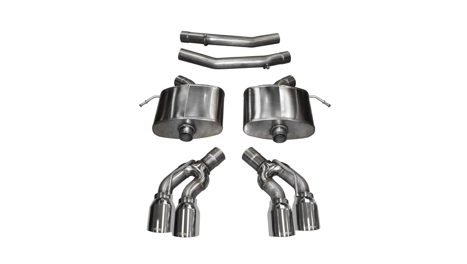 Corsa Xtreme / 2.75 in Axle-Back | 4.0 in POLISHED Twin Tips | 2016-2019 CTS-V 6.2L (14358)