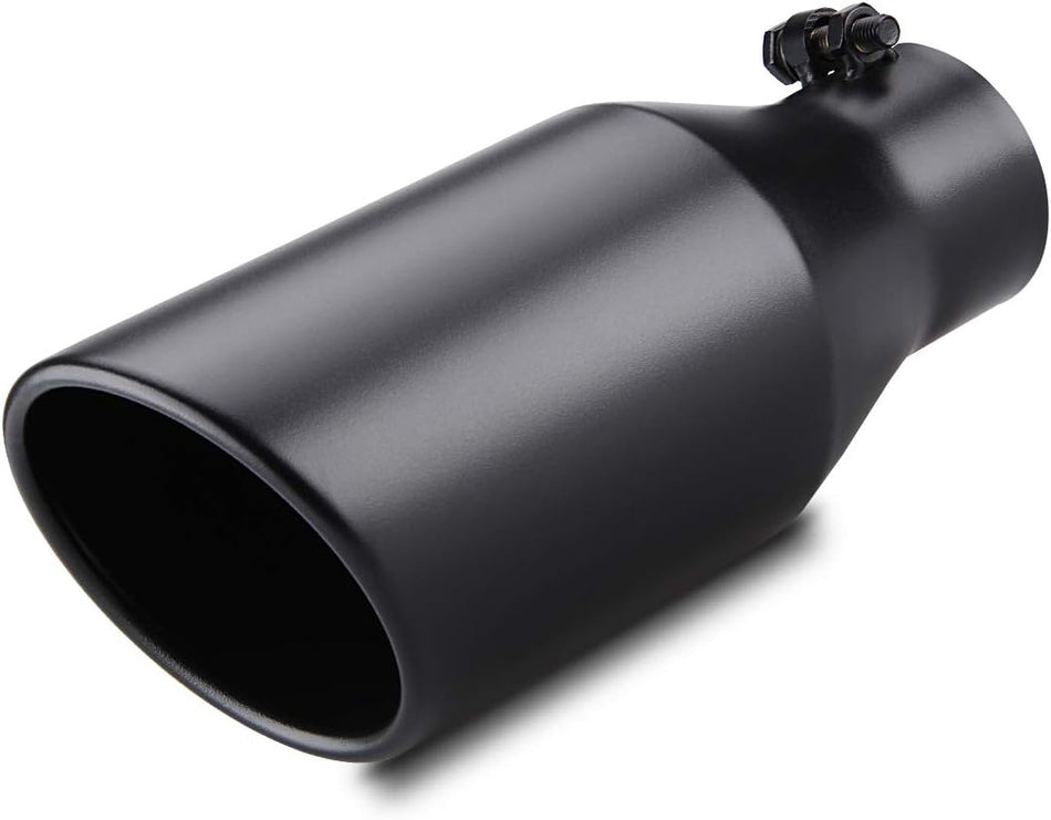 5 Inch Black Exhaust Tip | 5" Outlet/ 3" Inlet | Black | Exhaust Addicts Standard Exhaust Tip