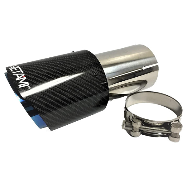 Netami | NT-3052 | Carbon Fiber Exhaust Tip Blue 3″ Inlet x 4″ Outlet x 9″ Length
