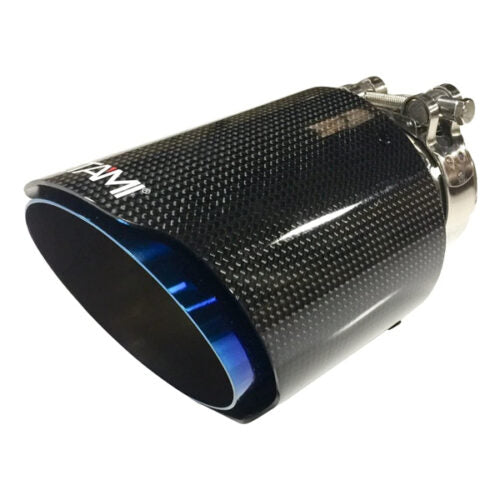 Netami | ‎NT-2552 | Carbon Fiber Exhaust Tip Blue 2-1/2″ Inlet x 4″ Outlet x 7″ Length