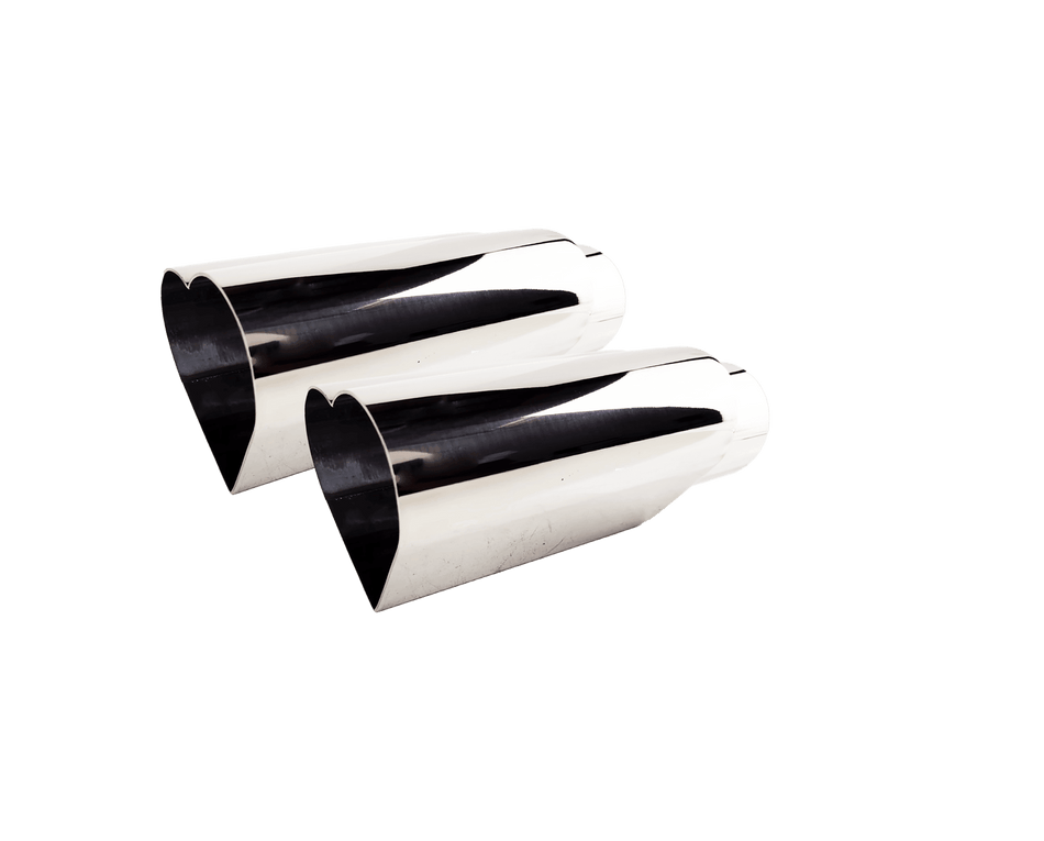 Netami | Heart Shaped Exhaust Tip Stainless Steel Polished | 2 Pack