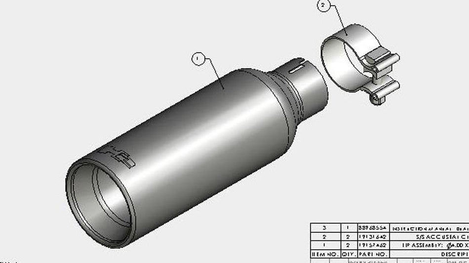 Borla Universal Round Tip | 2.25" Inlet | Stainless | Part # 17800775